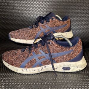 Asics HyperGel-Yu Peacoat Orange Blue Running Shoes Sneakers Men’s Size 10.5